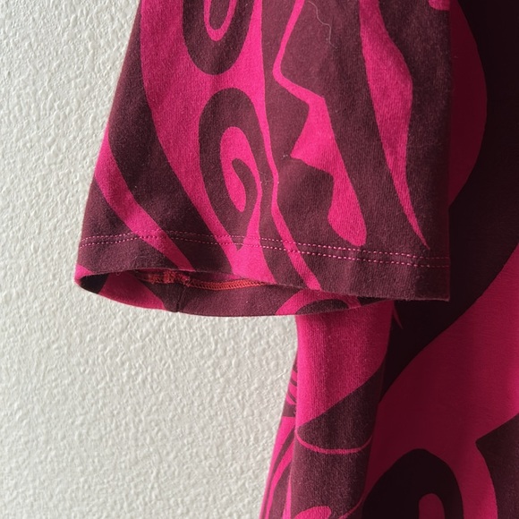 Wahine Toa Pink and Brown Patterned Women's Top - Picture 3 of 5